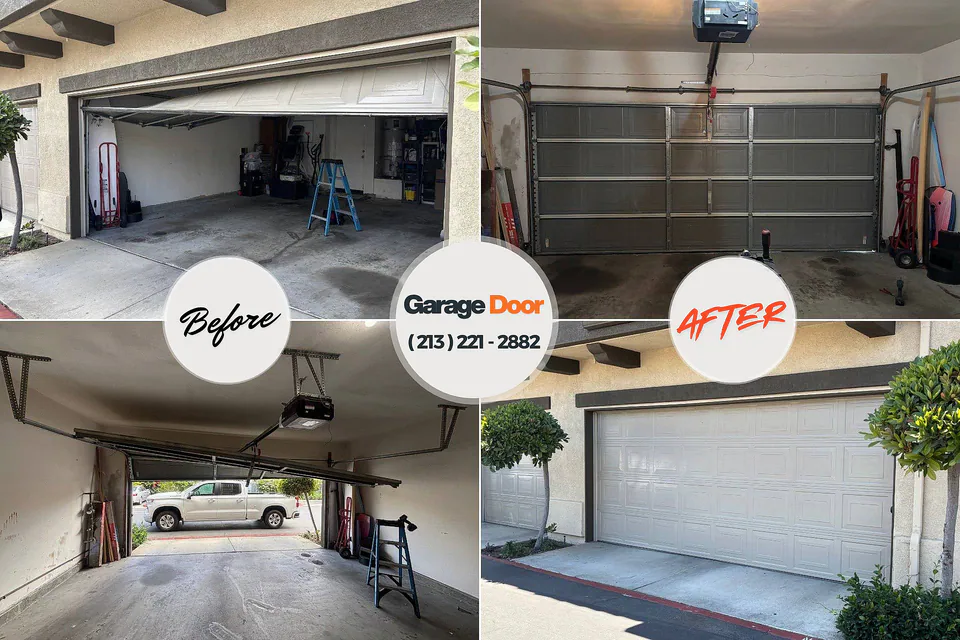 Before and after: garage door company Warrenville, IL